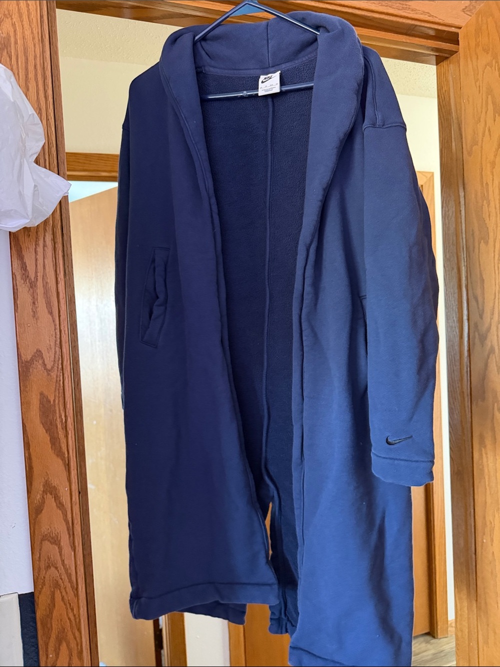 Nike Navy Blue Hooded Fleece Coat